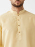 Men's Gold And Maroon Cotton Silk Blend Kurta And Dhoti Set
